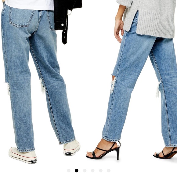 Topshop High Waist Ripped Dad Jeans - Picture 5 of 5